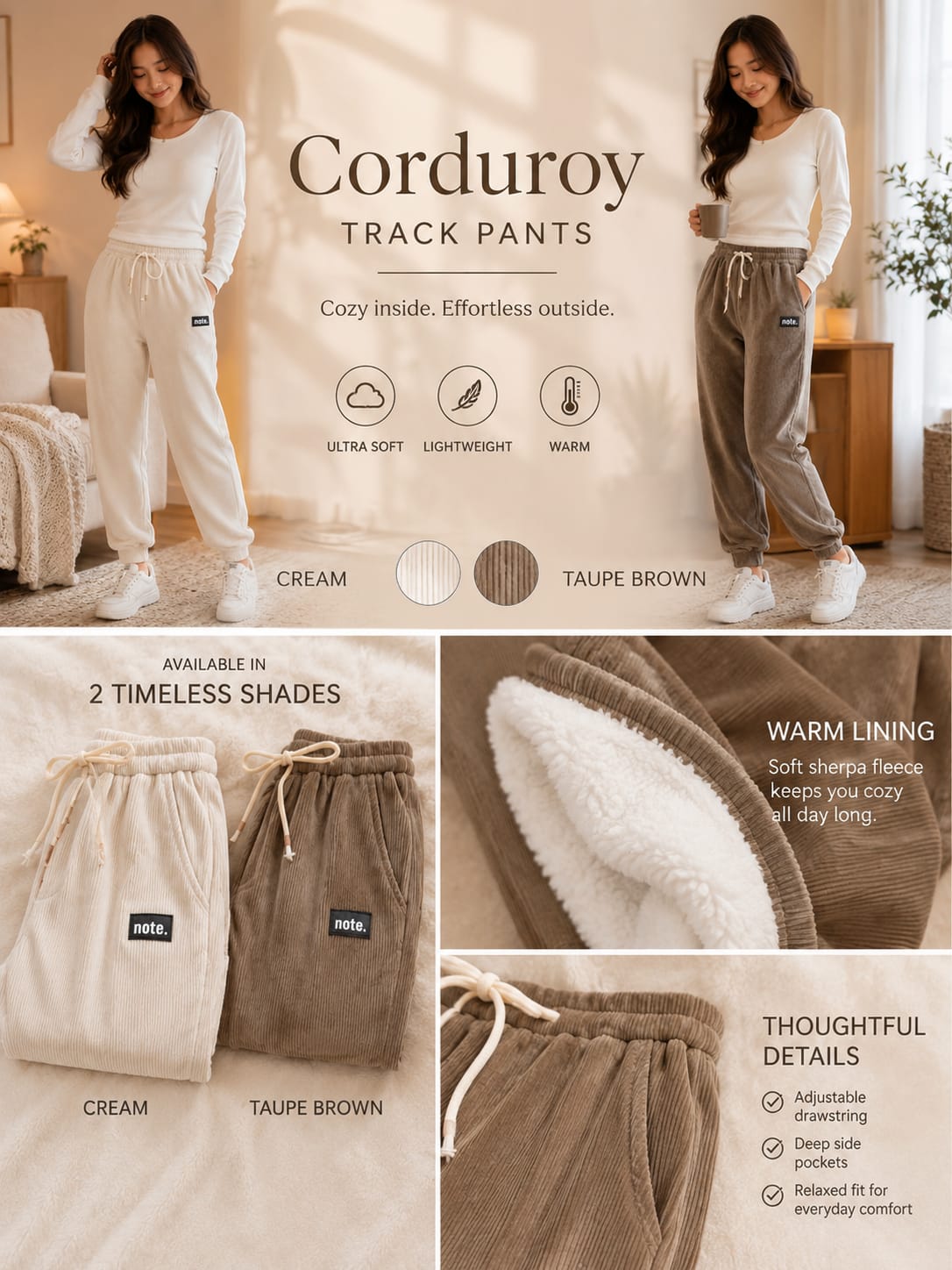 Cozy Corduroy Track Pants