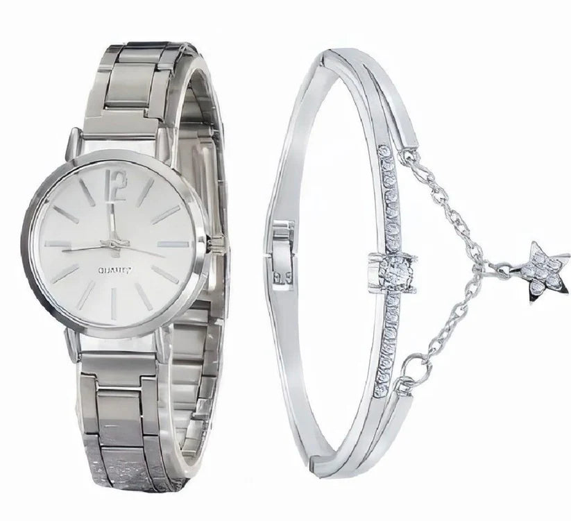 The Sofia Stainless Steel Watch & Bracelet Set