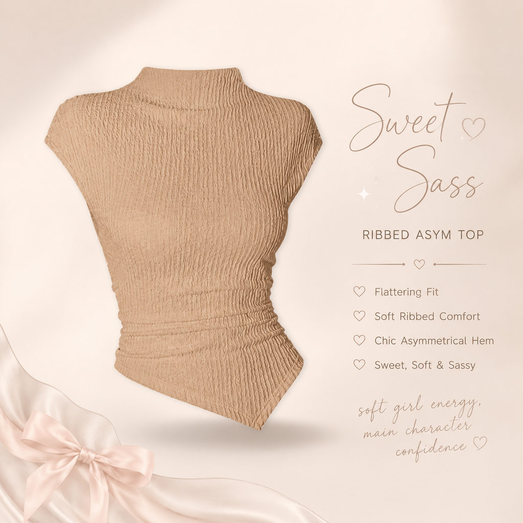 Sassy Ribbed Asym Top