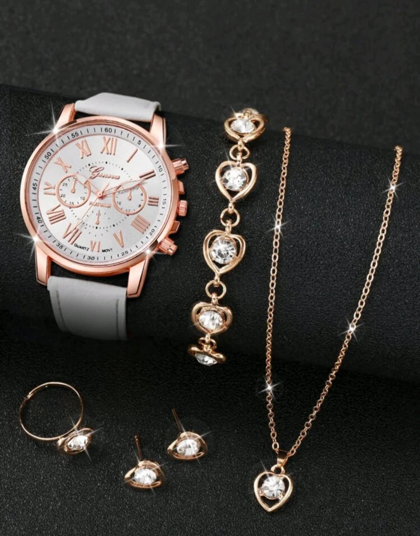 Elegant Roman Quartz Watch Set